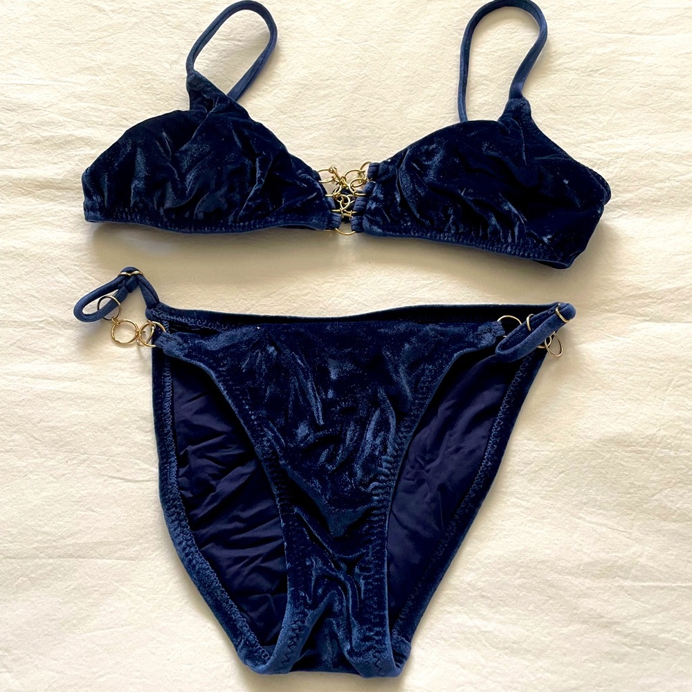 Trina Turk Velour bikini with ring details
